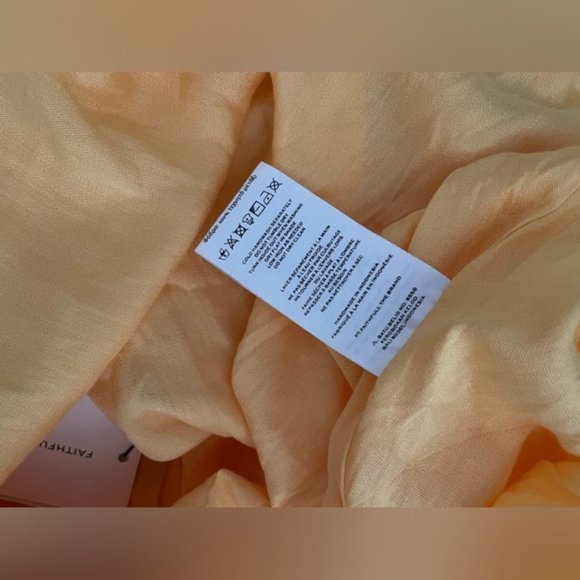 Faithfull the Brand Constance Linen Gauze Minidress Saffron orange Yellow Large - Picture 10 of 10